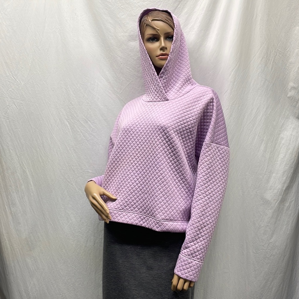 Embrace Life Athleisure Light Purple Quilted Pullover Hoodie SZ L